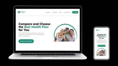 A laptop and a mobile mockup displaying Vitalia website.