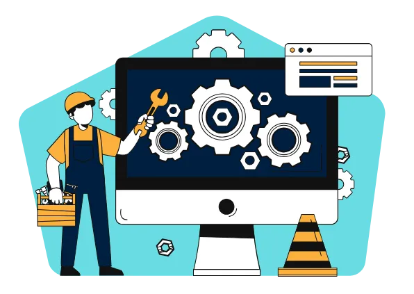 Illustration representing website maintenance.